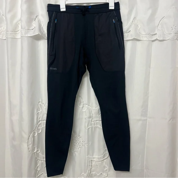 Janji Boreal Fleece Running Tights Men’s Large Black Thermal Trail Zip Pocket - Picture 5 of 13